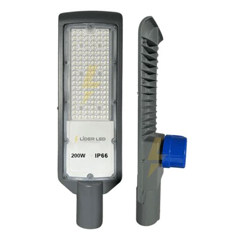 Luminária Pública LED SMD 200w Branco frio C Fotocélula Ip66 Líder