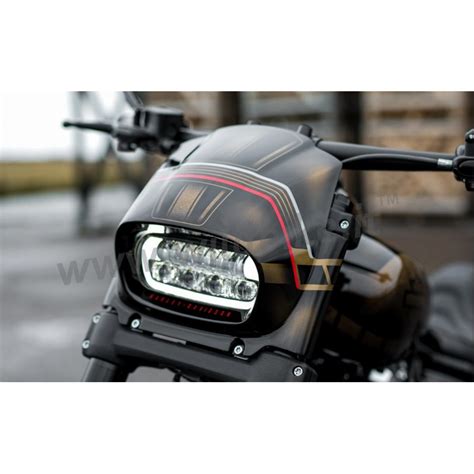 CARÉNAGE DE PHARE AGGRESSOR NOIR HARLEY DAVIDSON FXFB S SOFTAIL FAT BOB