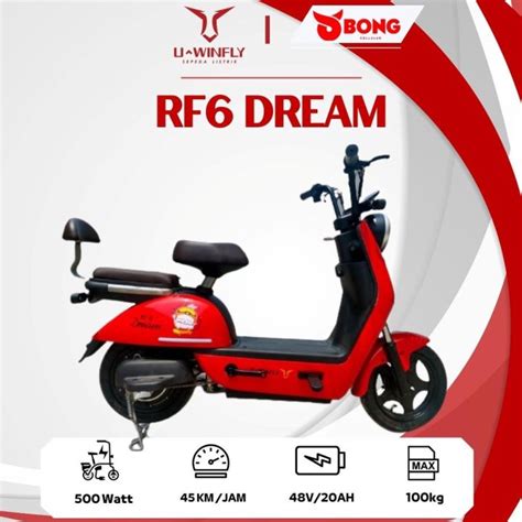 Sepeda Listrik Uwinfly Redfish Rf Baterai V Ah Motor W Lazada