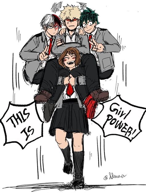 Uraraka Ochako Todoroki Shouto Bakugou Katsuki Midoriya Izuku