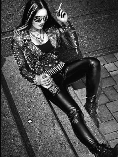 Pin By Matt Chambers On Leather In 2024 Black Metal Girl Leather Outfits Women Metal Girl