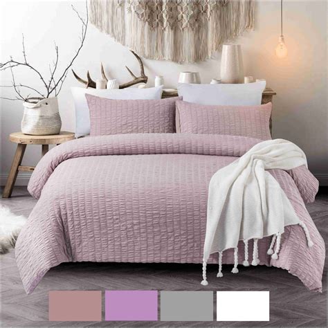 NC Home Fashions 3-Pieces Seersucker Duvet Cover Set, King- for ...