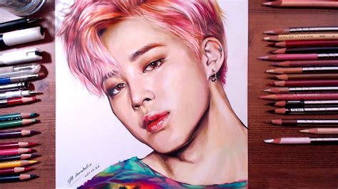 Bts Jimin Colored Pencil Drawing Drawholic