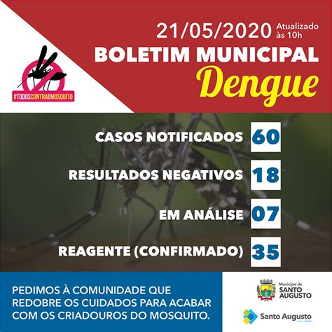 Boletim Da Dengue 21052020 Prefeitura Municipal De Santo Augusto