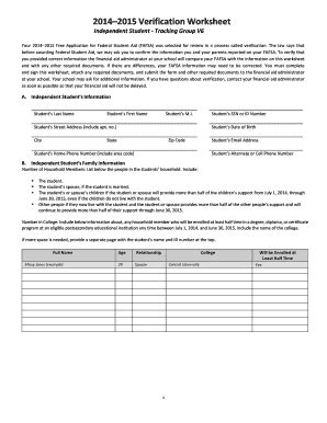 Verification Worksheet For Dependent Students Printables Math Worksheets