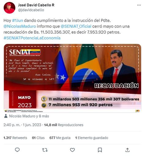 SENIAT RECAUDÓ MÁS DE 11 MILLARDOS DE BOLÍVARES EN MAYO Canal i