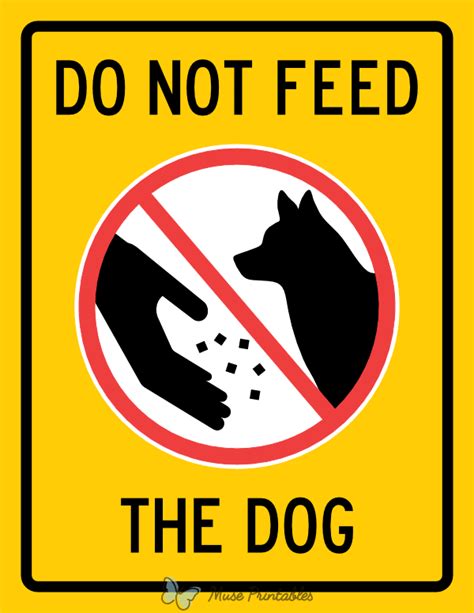 Printable Do Not Feed the Dog Sign