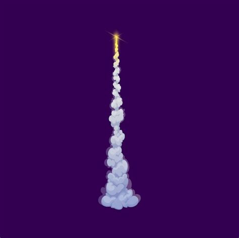 Premium Vector Cartoon Rocket Missile Takeoff Smoke Trail