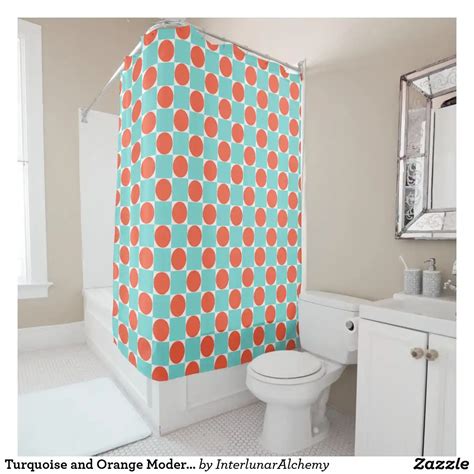 🔸 Orange Geometric Shower Curtains Shower Curtain Mosaic