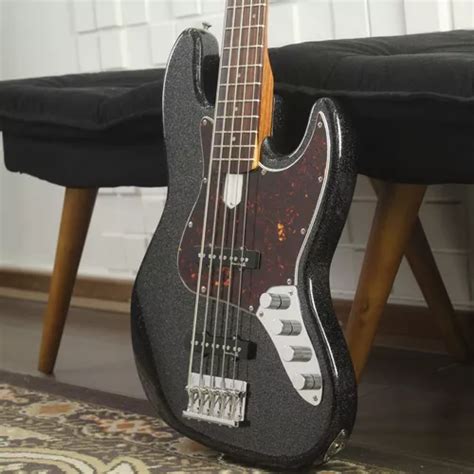 Baixo 5 Cordas Studebaker Jazz Daytona Plus Black Sparkle