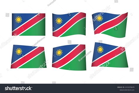 Namibia Flag Namibian Waving Flags Vector Icons Royalty Free Stock