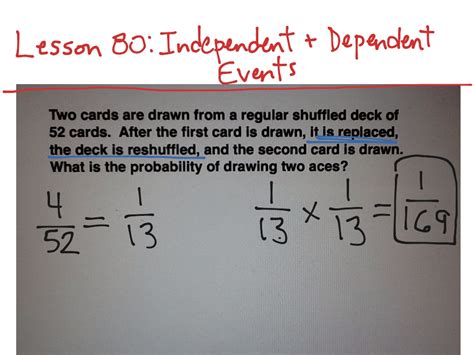 Lesson 1 Dependent And Independent Events