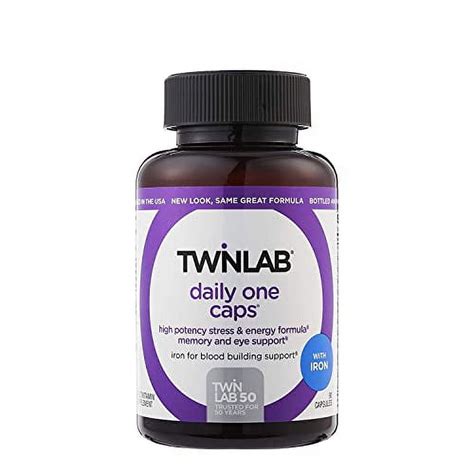 Twinlab Daily One Caps With Iron 90 Multivitamin Caps For Energy Immunity Eye Health