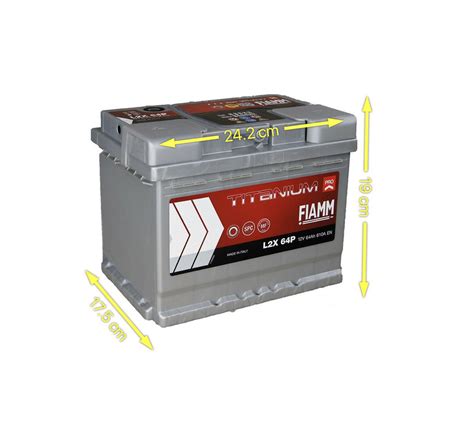 Batteria Auto Ah Fiamm L X P Titanium Pro Spunto A Cm X