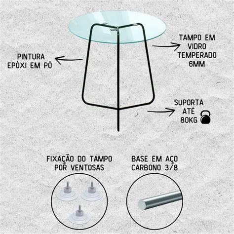 Base Para Tampo De Vidro - Base Pé para Mesa De Jantar Y 75cm Para Tampo Vidro Industrial - JT ...