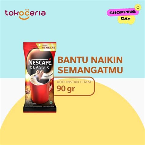 Jual Nescafe Classic Kopi Instan Sachet Bag 90gr Shopee Indonesia