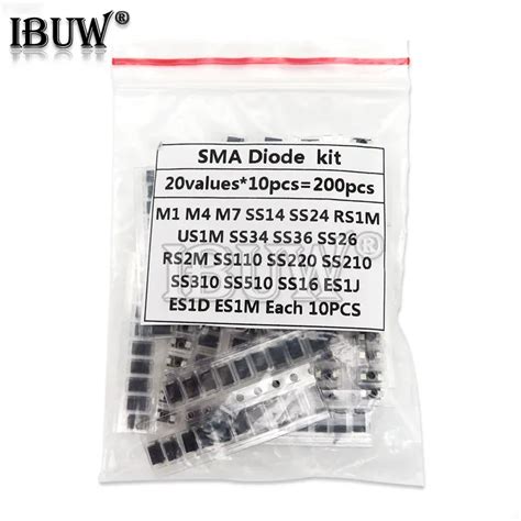 Набор диодов SMD, 20 значений * 10 шт. = 200 шт., в