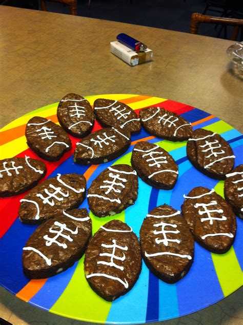 Football brownies for the Superbowl | Football brownies, Desserts, Recipes