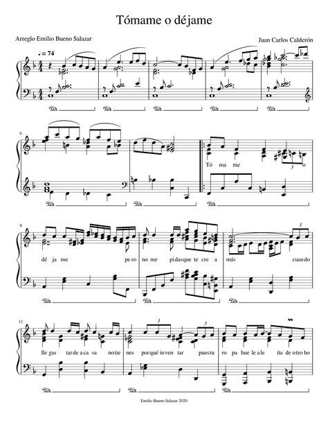 Partitura De Dejame Partituras Org