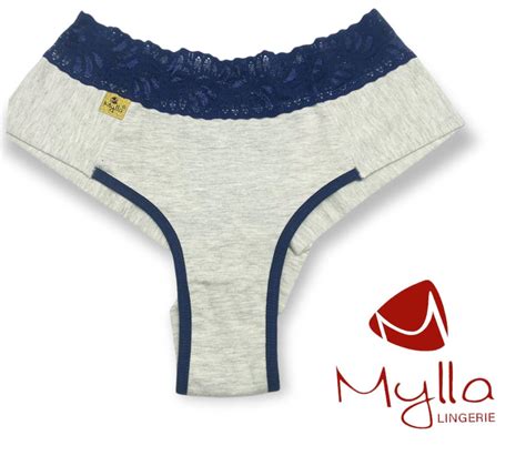 Calcinhas 100 algodao tecido duplo kit 5 pç MYLLA LINGERIE