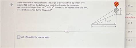 Solved A Hot Air Balloon Is Rising Vertically The Angle Of Chegg