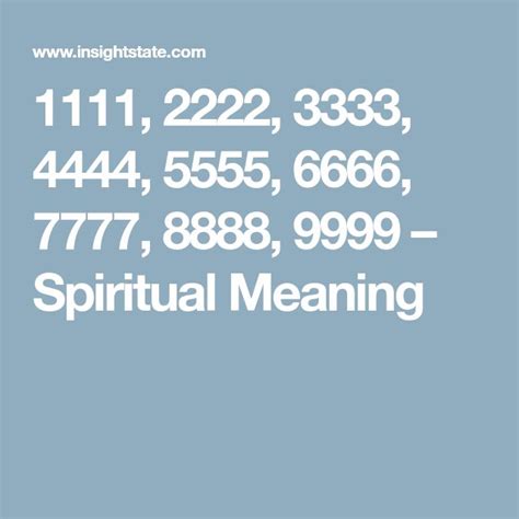 1111 2222 3333 4444 5555 6666 7777 8888 9999 Spiritual