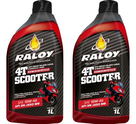 Aceite Moto Raloy 4t Scooter Semisintético 10w40 Sn Mb 2l Envío gratis