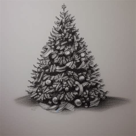 Realistic Drawing of a Christmas Tree · Creative Fabrica