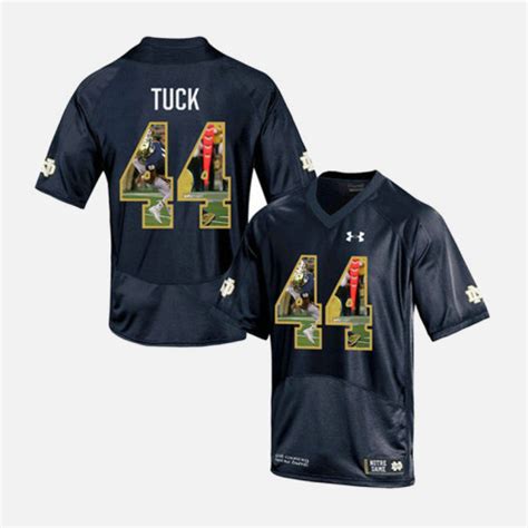 #44 Notre Dame Fighting Irish Justin Tuck Navy Player Pictorial Jersey