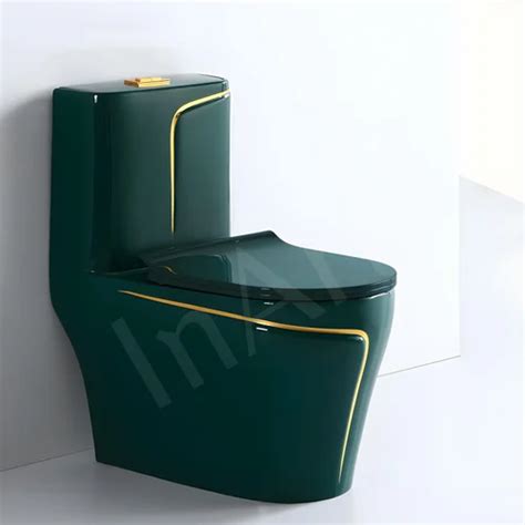 InArt Green Ceramic European Water Closet Oval Floor Mounted Western