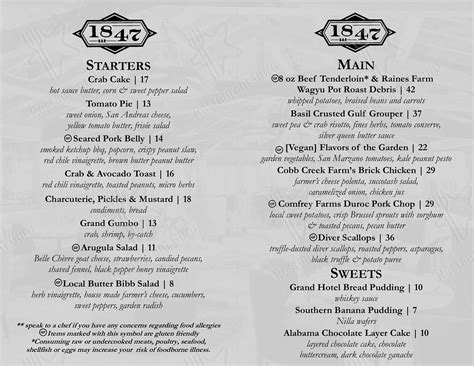 Menu at Sweetwater Cafe, Fairhope