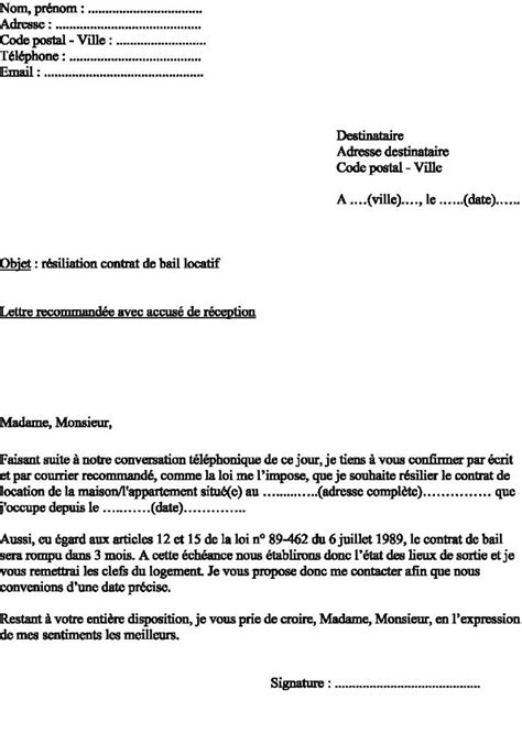 Lettre Type Resiliation Bail Avec Mois Preavis Modele De Lettre Type The Best Porn Website