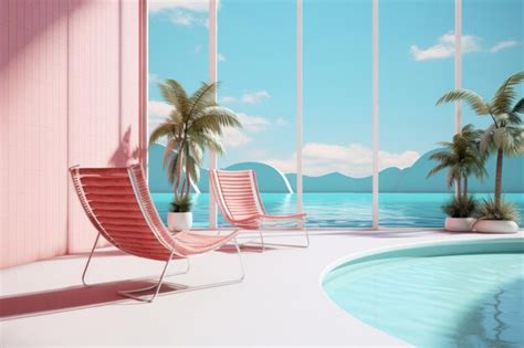 Furniture Outdoors Summer Nature Premium Ai Generated Image