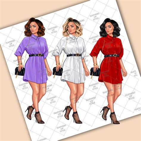 Fashion Girl Clipart Boss Babe Clipart Planner Girl Clipart Etsy