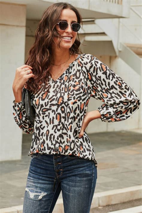 Leopard Print Peasant Blouse Leopard And Lace Australia