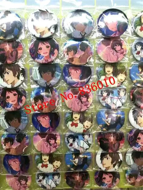 New 48pcs Set Cartoon Japanese Anime Round Brooch Button Pin 4 5 Cm DIY