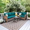 Leisure Made Dalton 5 Piece Wicker Outdoor Sectional Set With Peacock