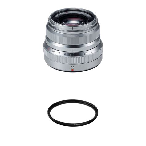 FUJIFILM XF 35mm F 2 R WR Lens With UV Filter Kit Silver B H