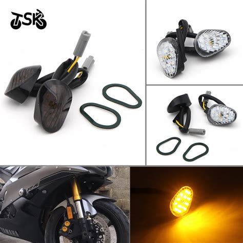 Turn Signal Assemblies Lenses Lights Pair Universal Motorcycle Led