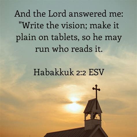 Habakkuk And The Lord Answered Me Write The Vision Make It Plain