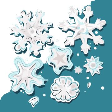 White Snowflakes, Sticker Clipart Vector Sprite Set Of Snowflakes ...