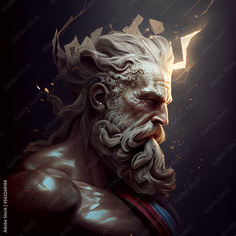 Portrait Of Zeus Statue Of Zeus God Statue Greek God Zeus Stock