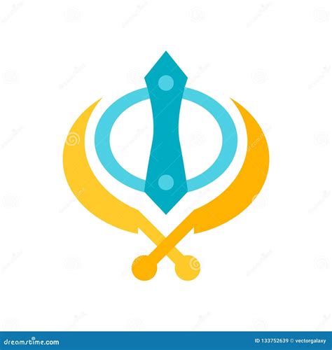 Khanda Icon Vector Isolated on White Background, Khanda Sign Stock Vector - Illustration of ...