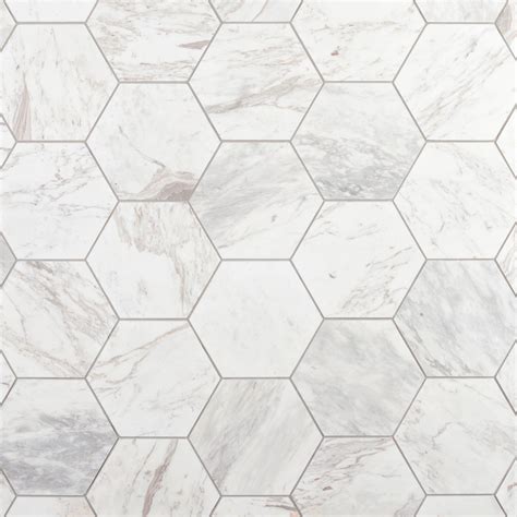 Volakas In Hexagon Honed White Marble Tile Kacheln Weisser Marmor