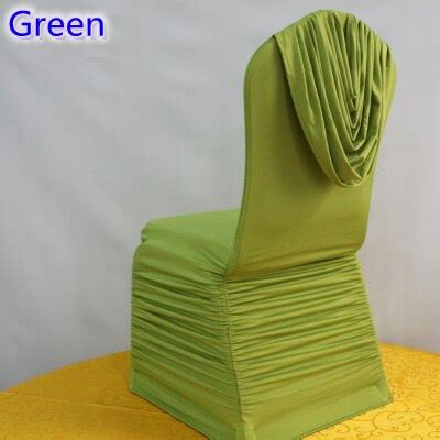 Green Colour Universal Lycra Chair Cover Ruffled Top Cover Chair