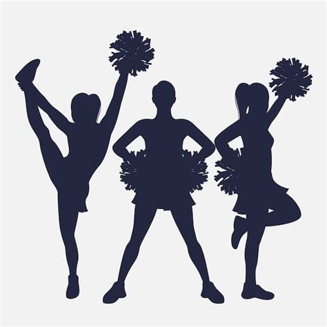 Cheerleader Silhouette Im Flachen Design Kostenlose Vektor