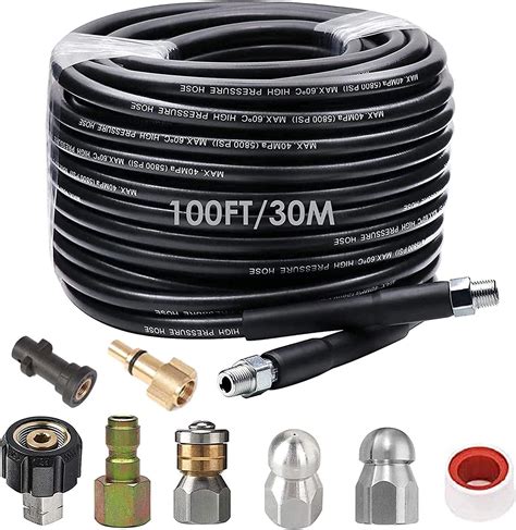 Aomdom 30M 100 FT Pressure Washer Hose 5800 PSI Pressure Washer Drain