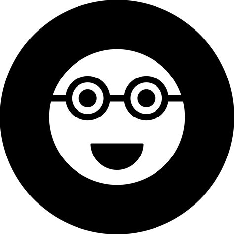 Nerd face emoji icon in Black and White color. 24253585 Vector Art at ...