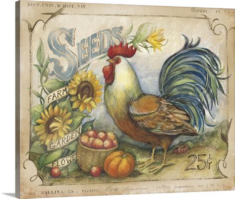 Seed Packet Rooster Wall Art Canvas Prints Framed Prints Wall Peels