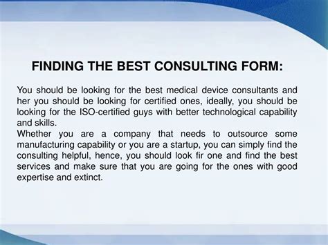 PPT HOW MEDICAL DEVICE CONSULTING FIRMS CAN BE IMPACTFUL PowerPoint